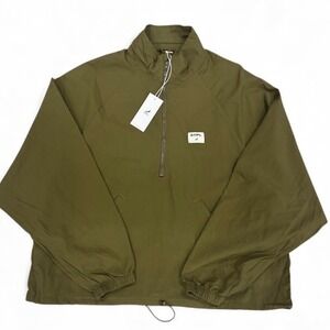 Jeff Staple Pigeon Mens Olive 1/4 Zip Windbreaker Pullover Jacket Large NWT $120